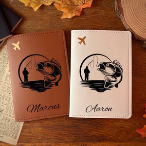 Fishing Passport Cover | Fishing Lover Passport Holder | Fishing Personalized Elegant Passport Cover | Elegant Custom Gift for Fishers