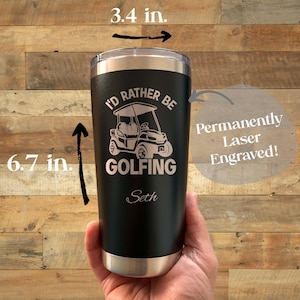 Golfer 20oz Engraved Tumbler – Stainless Steel, Saying #31