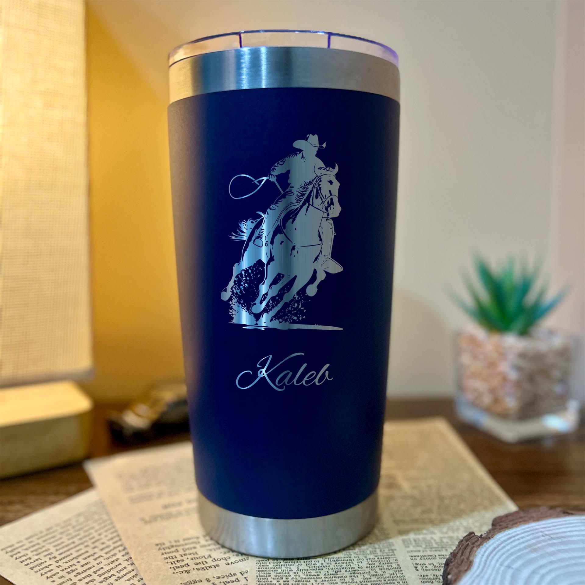 Cowboy 20oz Engraved Tumbler – Stainless Steel, Cowboy Design #2 - Etsy