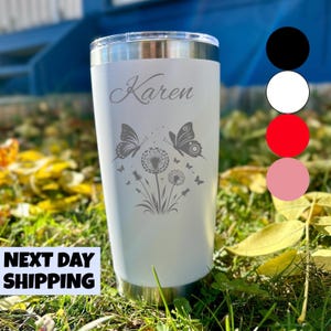 Butterfly 20oz Engraved Tumbler