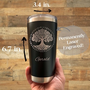 Norse Tree 20oz Engraved Tumbler – Stainless Steel, Design #105