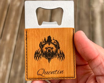 Bear Large Bottle Opener – Stainless Steel, Bear Design #2