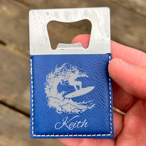 Surf Large Bottle Opener – Stainless Steel, Surf Design #1
