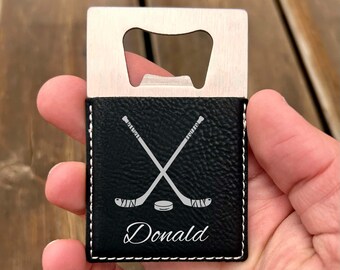 Hockey Flaschenöffner - Edelstahl, Hockey Design #3