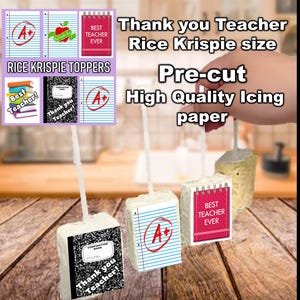 Teacher Thank You Edible Image: Rice Krispies Toppers, Pre-Cut Stickers