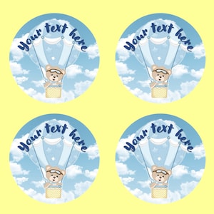 Boy Baby Shower Teddy Bear Balloon Edible Image toppers