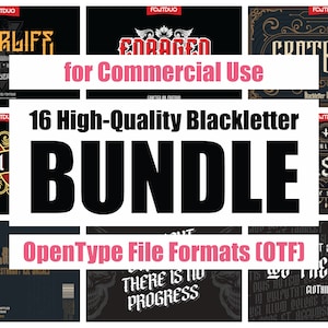 Blackletter Font Bundle - Stylish Classic Script Typography for Invitations, Prints and Unique Gifts for Artists & Crafters