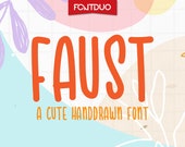 Faust - Hand-drawn Cute Cricut Font, Modern Calligraphy, Cursive, Silhouette Fonts, Modern, Procreate made for crafters