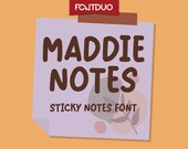 Maddie Sticky Notes Cricut Font, Modern Calligraphy, Cursive, Silhouette Fonts, Modern, Procreate made for scrapbook and planners