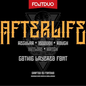 Afterlife Gothic Font Blackletter Alphabet for Logos, Tattoos, Procreate & Cricut Design Elements Digital Download