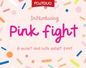 Pink Fight - Sweet Cute Script Cricut Font Cursive, Modern Calligraphy, Silhouette Fonts, Procreate Fonts, Made for Designers