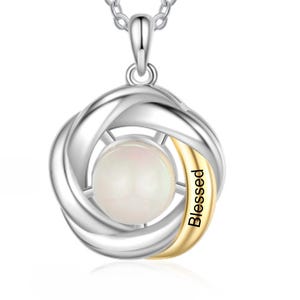 Customized Pearl Shell Necklace: Options of "Gratitude" or "Blessed" Pendant Available - Ships in 1 day, Gift 2026