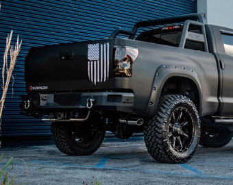 Distressed American Flag Tailgate Vinyl Decal Sticker for Pickup Trucks and Free Squeege for Easy Aplication