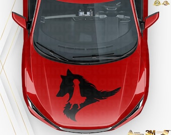 Fierce Big Bad Wolf and Courageous Little Red Riding Hood Inspired Decal – A Bold Fairytale Adventure