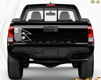 Unity in Diversity: USA and Nepal Flag Decal | Strength, Freedom, and Heritage for Your Ride