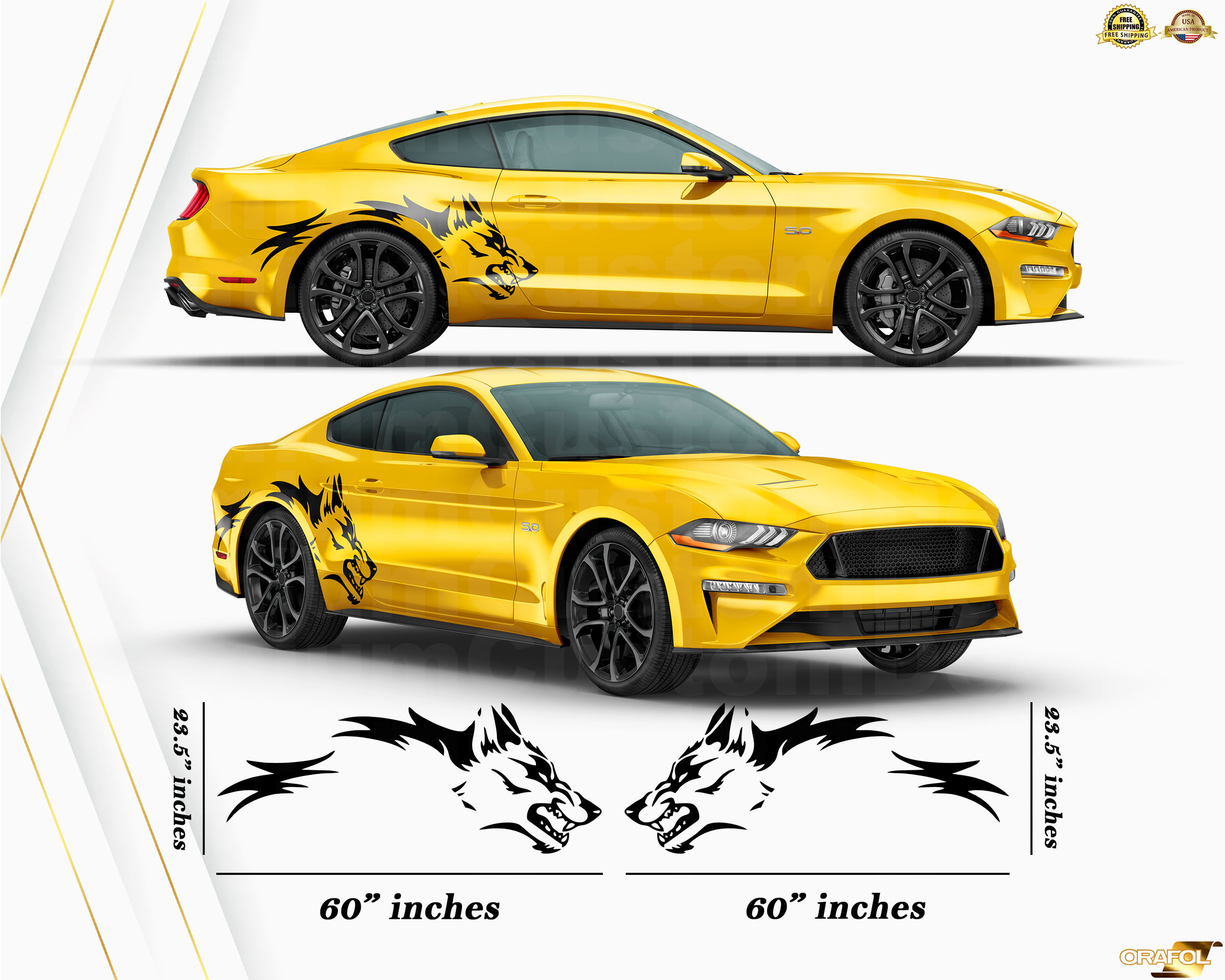 Mustang car decals discount