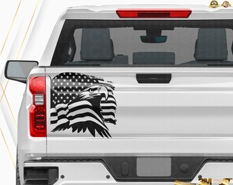 Patriotic Eagle Decal for Cars, SUV and Trucks. Eagle Flag