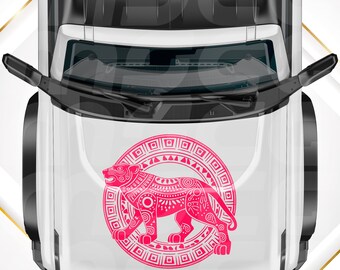 Aztec Tiger Mandala Decal: Fierce Elegance Sticker