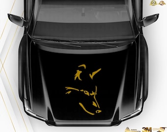 Tribal Wolf Head Decal, Minimalist Car Truck SUV Vinyl Sticker