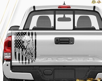 Patriotic Eagle Vinyl Decal with American Flag and We The People – Truck Tailgate Car SUV Sticker