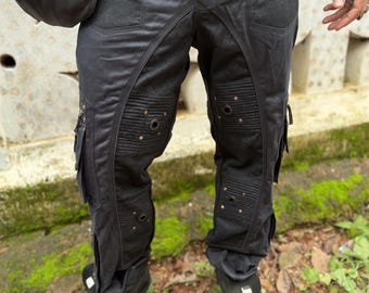 Size 31x33 Semantic Design Cargo Pants Black Bondage Pants