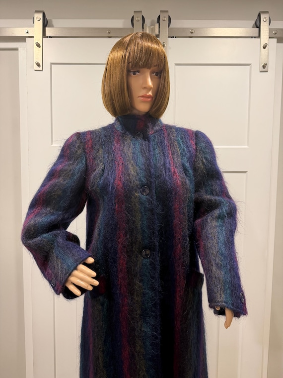 Oscar de la Renta, Vintage Oscar de la Renta Mohair Coat | 80s Tradewinds Mid-Calf Overcoat Size 8