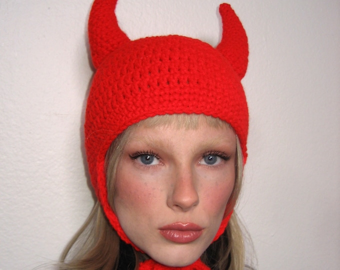 Red Devil Horn Crochet Etsy
