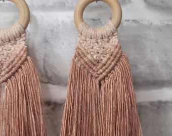 Brown ombre macrame earrings