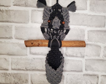 Macrame owl wall hanging