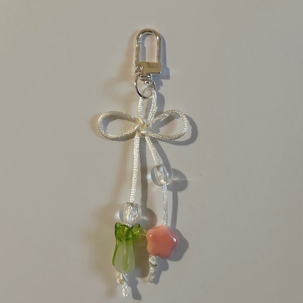 white chinese knot keychain