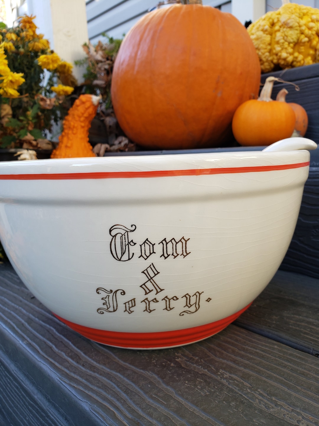 Tom and Jerry Vintage Eggnog Bowl Etsy