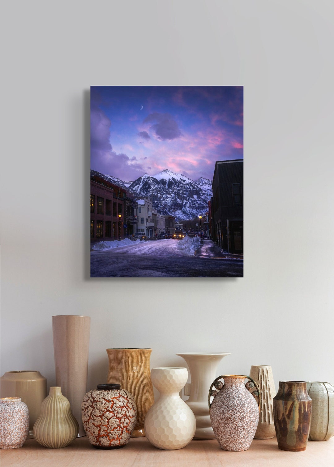 Telluride Wall Art Photography, Colorado Ski Town Sunset and Moon ...