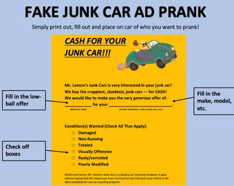 Prank Fake Junk Car Ad