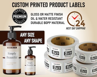 Custom Product Labels: Glossy or Matte, Oil & Water Resistant