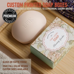 Caja de jabón personalizada impresa y dimensionada para su marca, embalaje de caja de jabón de primera calidad