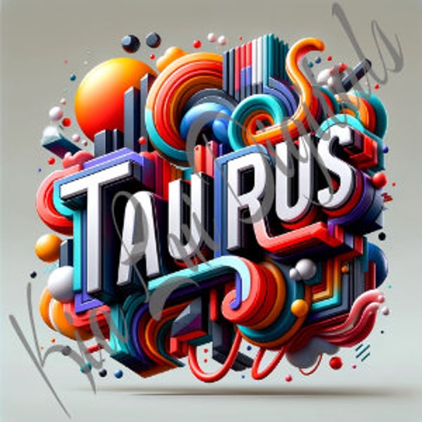 Vibrant Taurus Zodiac PNG Digital Artwork