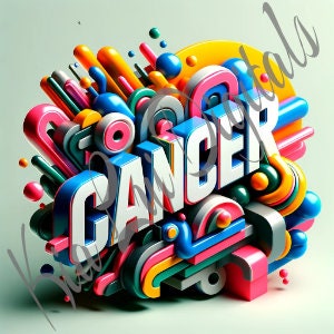 Vibrant Cancer Zodiac PNG Digital Artwork