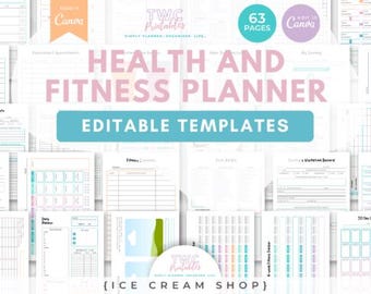 Health & Fitness Planner Canva Templates