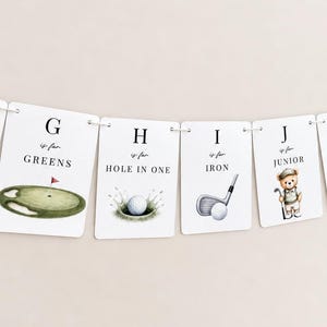 Golf Baby Shower Banner, Golf ABC Banner, Little Putter on the Way Decor, New to the Club Baby Shower, Nursery Decor image 5