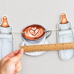 Coffee Baby Shower Garland, Baby is Brewing Decor, Cafe Bebe Banner image 6