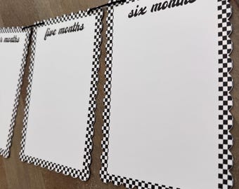 Checkered First Birthday Milestone Banner, Little Dude Party Decoration