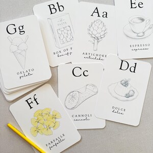 Italian Baby Shower Activity Cards, ABC Coloring Cards, Ciao Baby Shower Game, Guest Message Cards, Baby's First Alphabet Book image 6