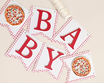 Custom Italian Baby Shower Banner, Ciao Baby Banner, Red Gingham Pizza Party Decor