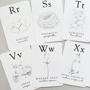 Italian Baby Shower Activity Cards, ABC Coloring Cards, Ciao Baby Shower Game, Guest Message Cards, Baby's First Alphabet Book image 4