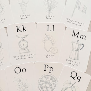 Italian Baby Shower Activity Cards, ABC Coloring Cards, Ciao Baby Shower Game, Guest Message Cards, Baby's First Alphabet Book image 10