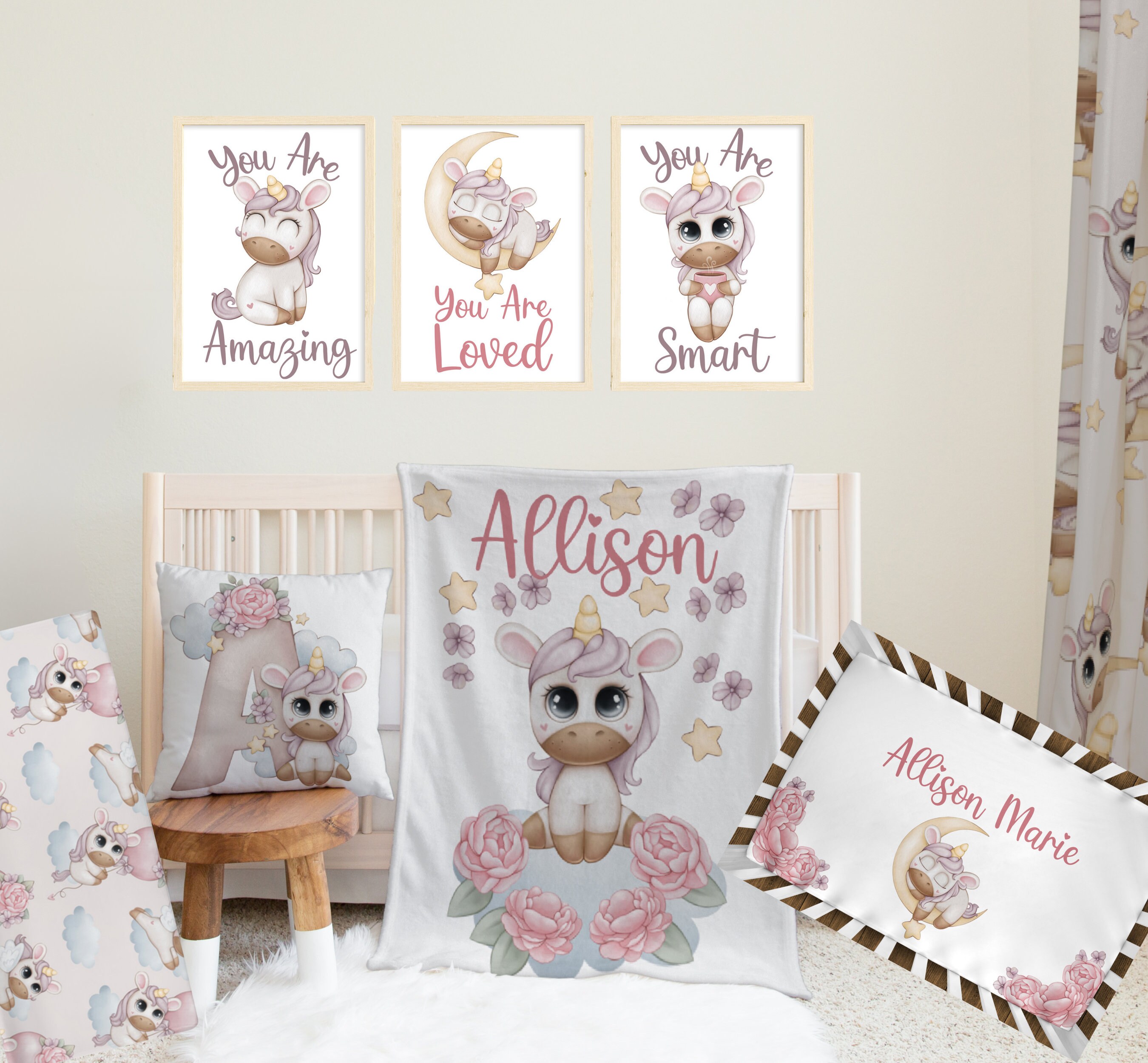 Unicorn Crib Bedding Etsy