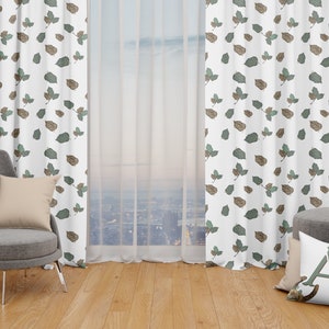 Leaves Nursery Curtain, Neutral Nursery Curtain, Blackout and SheerCurtains Western themed Nursery, Western Nursery Decor, SB-1003