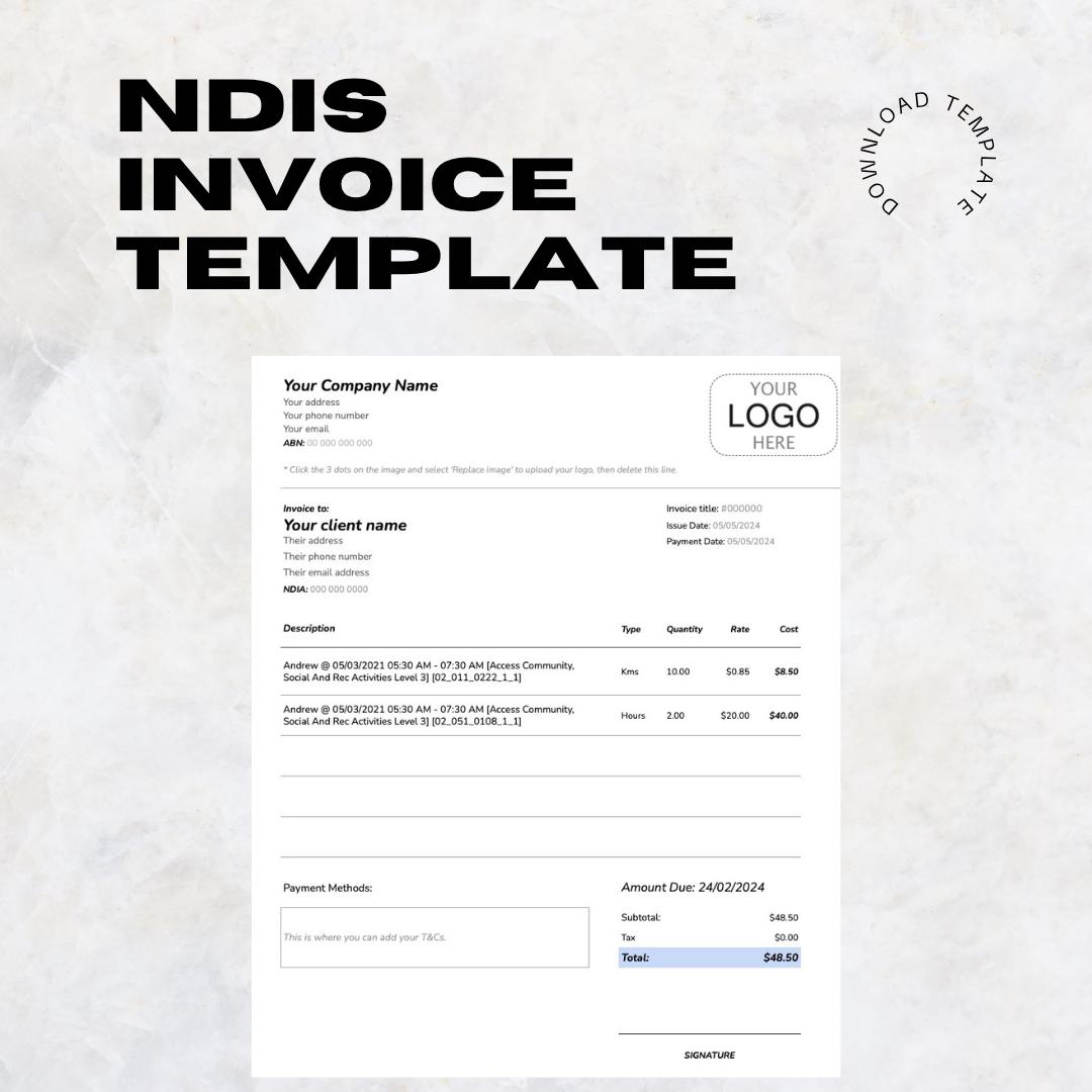 NDIS Invoice Template for Disability Service Providers | Google Sheets ...