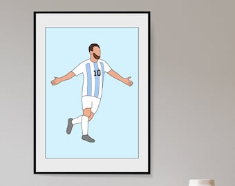 Lionel Messi Argentina VM Väggtavla - Blå