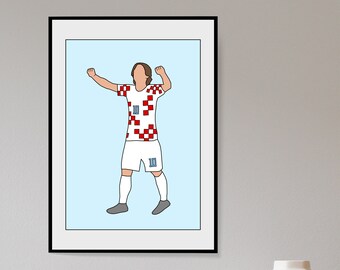 Luka Modric Croatia World Cup Wall Art - Blue